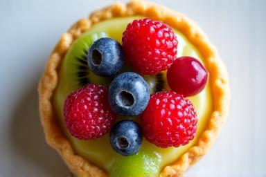 Kleine fruittaartje met vers fruit