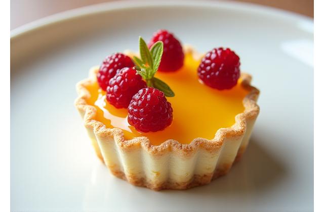 Seizoensgebonden patisserie, een elegant gebakje met fruit
